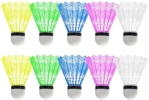 O-Kinee 10x Federbälle Bälle,Bunt Badminton Bälle Schnell,Outdoor Federballspiel für Erwachsene & Kinder,Kunststoff Speedbadminton für Sport, Training, Wettkampf,Bewegung, Unterhaltung, Spiele
