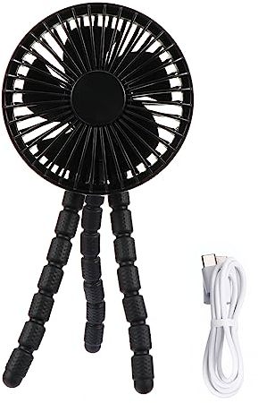 OFFSCH Ventilador Portátil De Clip Silencioso y Recargable Usb Ventilador Flexible Para Oficina Dormitorio y Actividades Al Aire Soporte Extraíble y Velocidades Ajustables