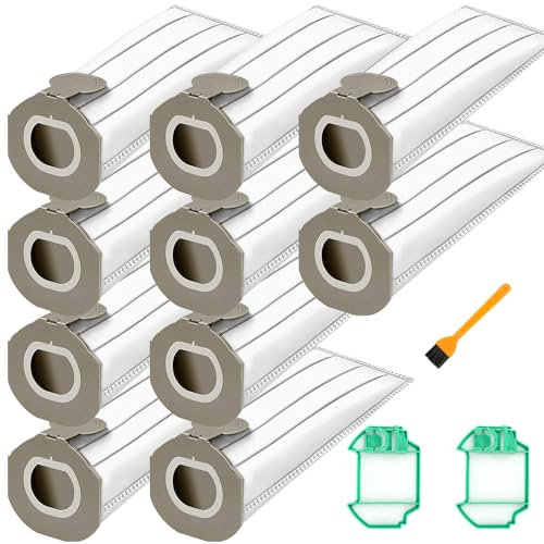 12 Sacs Aspirateur Microfibre pour Vorwerk Kobold VK7S VK7 FP7S FP7, Sac à Poussière de Rechange, Sac Aspirateur avec 2 Filtres Moteur et 1 Brosse de Nettoyage, Accessoires pour Aspirateurs