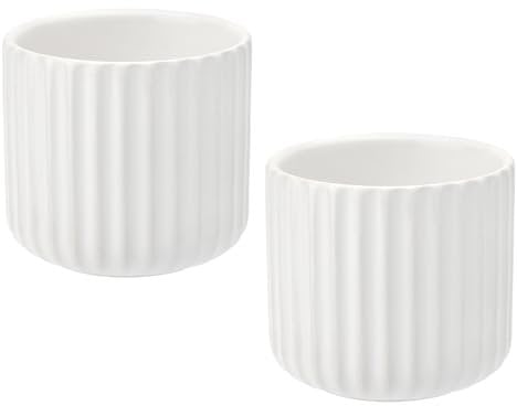 APOMOONS Set di 2 Tazzine Caffè, Set Tazzine Caffè Senza Manico, 180ml Tazzine da Caffè, Tazze Caffe Lavabili in Lavastoviglie, Bianco