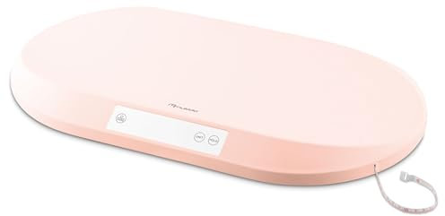 Nukido Babywaage Wiegeschale Baby Waage 40 kg Tragkraft 5 Gramm Genauigkeit Tara Holdfunktion Integrierte Messskala Rosa