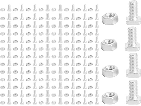 Qezodsx 100 Packs Greenhouse Nuts and Bolts Square Head Bolts Nuts Greenhouse Repair Kit Parts Replacement Garden Supplies