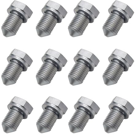 QINGYIWL 12 Stück Ölablassschraube mit Dichtring, Oil Drain Plug M14x1,5cm | Ölablassschraube, Oelablassschraube mit Unterlegscheibe Kompatibel mit VW N90813202 N90288901