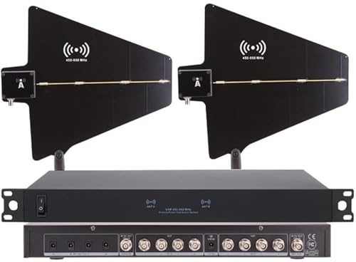 Trådlös Mikrofon Signalförstärkare,UHF-Antenn System,8 In/Utgångar,1000m Förstärkning,450-950MHz,2 Aktiva Antenner,Scen Bröllop