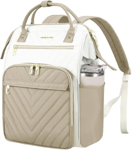 VANKEAN Laptop Backpack Women, 15.6 Inch Backpacks College Work Khaki