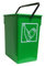 HELGUEFER - Cubos de Basura de Reciclaje Verde 15L con Asa | Cubo de Reciclaje 20 x 28 x 34 cm | Resistente, Amplio, Fácil de Limpiar | Para Cocina, Patio o Negocio