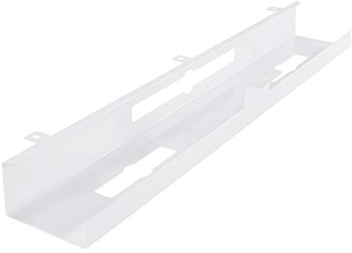 Amstyle Kabelkanal Schreibtisch 80x7x13 cm breit Untertisch Kabelführung weiß, Kabelmanagement Kabelwanne Pulverbeschichtet, Kabelschacht waagrecht Metall