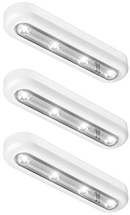 OxyLED Lampe Batteriebetrieben, Touch Led Schrankbeleuchtung Batterie 140° Schwenkbares Design Schranklicht mit Batterie Slim Bright Lampe mit Batterie für Treppe Küchen 3 Stück