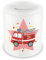 Samunshi® Kinder Spardose mit dem Motiv Feuerwehrauto Feuerwehr - Jungen und Mädchen Sparschwein Sparbüchse weiß