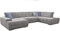 Cavadore Wohnlandschaft Mistrel mit Schlaffunktion / U-Form Bettsofa mit leichter Fleckentfernung dank Soft Clean / Geeignet für Haushalte mit Kindern, Haustieren /343 x 77 x 228 / hellgrau