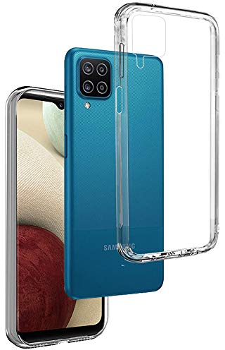 REY Cover in Gel TPU Trasparente per Samsung Galaxy A12 - Galaxy M12, Ultra Sottile 0,33 mm, Morbido Flessibile, Custodia Silicone