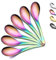 Rainbow Soup Spoon,Kyraton Titanium Rainbow Plated Stainless Steel Thick Heavy-Weight Table Spoons,Dishwasher Safe(6 Pieces)