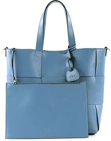 Abro Leather Artemide Shopper Chessboard Small S Dreamblue