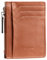 Bronzi® Portefeuille Homme Slim | Porte Carte | Porte Carte Homme & Femme | Noir Cuir de Haute Qualité | Portefeuille Mini avec Protection RFID et Porte-Monnaie | Marque Italienne (Zip Marron)
