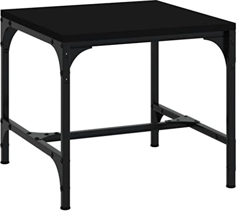 Beistelltisch stabiles Metallgestell Nachttisch Couchtisch Wohnzimmertisch Klein Sofatisch Kaffeetisch Telefontisch für Wohnzimmer Schlafzimmer, Schwarz 40x40x35 cm Holzwerkstoff