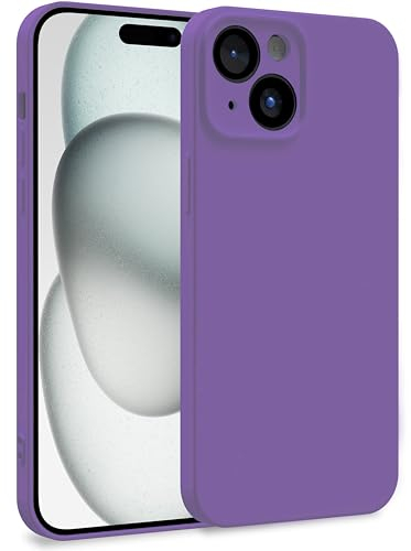 MyGadget Cover per iPhone 15 - Custodia in Silicone Morbido a Doppio Strato – Case con Protezione Fotocamera & Fodera Interna Antigraffio - Lilla