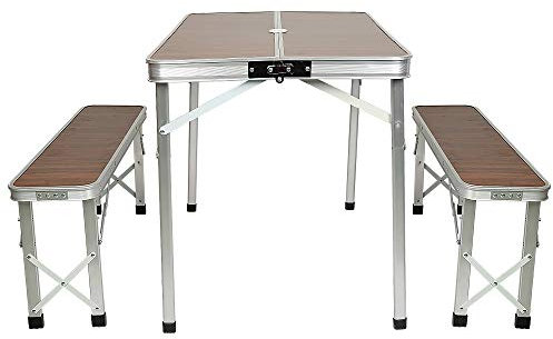 Ensemble Table de Camping bancs - Table Camping Pliante -Convient pour l'intérieur, Plage, Pique-Nique, Barbecue- Fête Barbecue-90 * 60 * 70cm