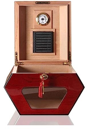 ASEDVG Humidor, Zigarrenkiste, große Kapazität Zigarren Schrank, Unabhängiger Vintage Zigarrenkühler Humidor, Zigarettenbox mit Luftbefeuchter und Hygrometer, Zigarrenwartungsbox Feito na China
