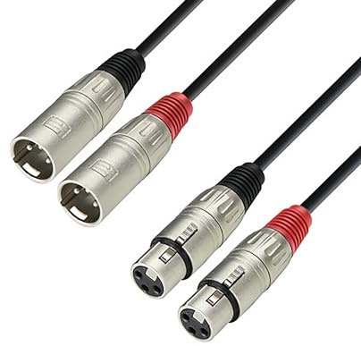 Adam Hall Cables 3 Star TMF 0600 Twin-Kabel | Adam Hall® 2 XLR-Buchse x 2 XLR-Stecker | 6 m