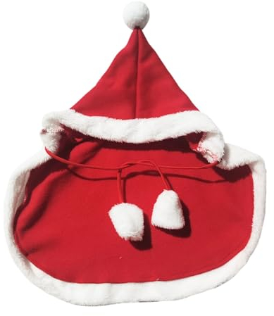 chiphop Haustier-Weihnachtswechsel in weihnachtliches rotes Cape, niedliches Haustierkostüm Hundemantel 55 (Red, S)