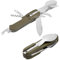Dokeno Vaisselle Pliante en Acier Inoxydable 2 Pièces, Couvert Camping Multifonction 8 en 1 Amovible Vaisselle de Camping pour la Randonnée en Plein Air Pique-Nique Voyage