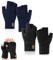CPRNQY 2 Paar Fingerlose Handschuhe Herren, Handschuhe Ohne Finger, Winter Knit Touchscreen Warm Stretchy Half Finger Fingerlose für Männer Arbeiten Radfahren Camping Wandern Laufen Fahren
