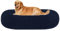 HMTOPE Orthopädisches Hundebett rund Hundekissen Hundesofa Katzenbett Donut Kuscheliges Hundekorb Waschbar, 100 cm Ø, Navyblau