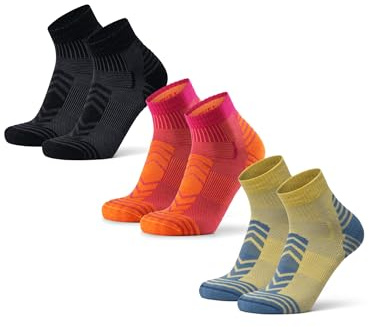 DANISH ENDURANCE Calcetines de Senderismo Tobilleros, Lana Merino, 3 Pack