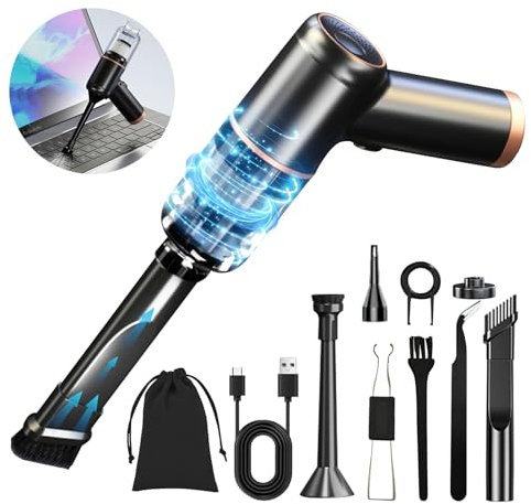 EBUYFIRE Mini Aspirador 2 en 1,Aspiradoras para Ordenador, Aire comprimido Limpieza pc,Limpiador Teclado, Aspirador soplador de Mano Potente, para Ordenador,Coche, Oficina,Sofá.