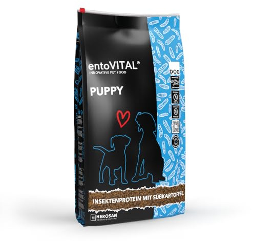 entoVITAL Dog Puppy - Premium Trockenfutter für Hundewelpen | Protein auf Insektenbasis | mit Süßkartoffel & Kartoffel | Alleinfuttermittel (10 kg)