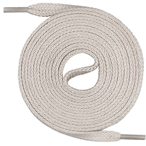 Un par de cordones Monte Swiss © Premium, 100% algodón, resistentes a roturas, 7 mm de ancho, entre 45 y 200 cm de longitud, Unisex, beige claro, 90 cm