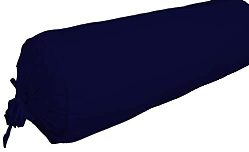 Saffron Nackenrolle, rund, Baumwolle, abnehmbarer Bezug, 15,2 cm Durchmesser, Marineblau 6x15 marineblau