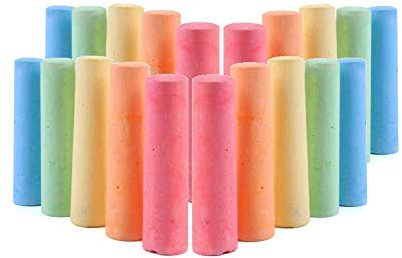 ZYBUX - 12 Giant Coloured Chalks Chunky Pavement Washable Fun For Children 6 Colours - Garden School Drawing Games - Artists Imagination - Toddler - Chalkbard - Pavement