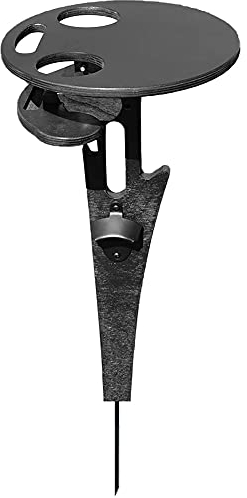 Weintisch im Freien,Tragbarer Picknicktisch im Freien,Outdoor-Weintisch Mit Flaschenhalter Getränkehalter,Picknicktisch Aus Holz,Mini-Klapptisch,Weintisch für Garten,Outdoor,Camping,Picknick, Strand