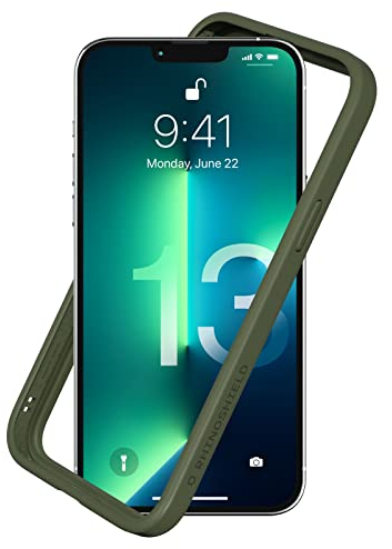 RHINOSHIELD Bumper Case compatible with [iPhone 13 Pro Max] | CrashGuard NX - Shock Absorbent Slim Design Protective Cover 3.5M / 11ft Drop Protection - Camo Green
