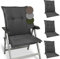 Beautissu 4er Set Premium Gartenstuhlauflage Niedriglehner 105x50x7cm Polster Auflage Niederlehner Auflagen Gartenstuhl Made in EU Robuster Stoff & UV-Lichtechtheit HighLux NL Sitzkissen Anthrazit