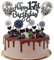 Happy 17th Birthday Tortendeko 17 jahre junge mädchen Kuchendeko 17. Geburtstag Schwarz Tortendeko 17. Geburtstag junge Tortendeko Schwarz Mit Herz Stern Ballon Glitter Cake Topper für 17 Geburtstag