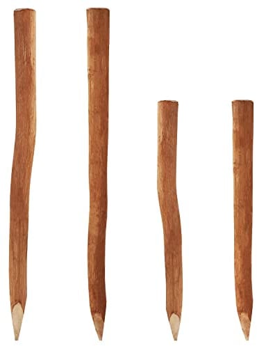 5 Aquagart Holzpfosten für Staketenzaun 1,5m I Durchmesser 6-9cm I Zaunpfosten aus Haselnuss I Langlebiger Stützpfosten & Rankhilfe I Vielseitiger Holzpfosten I Naturprodukt I