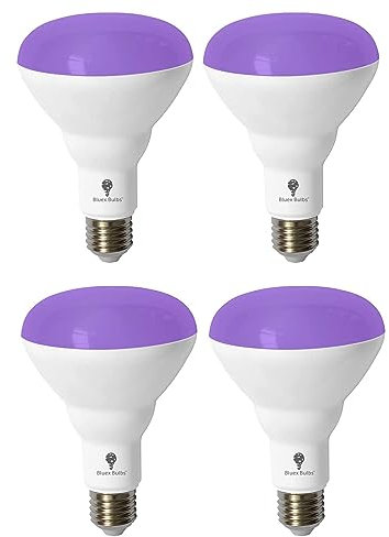 BR30 Black Light Bulb 4 Pack LED Black Light Bulbs,13W (100W Equivalent) BR30 E26 for Glow in The Dark, Level 385-400nm, Black Light Bulb for Blacklight Party, Body Paint Fluorescent Poster, Neon Glow