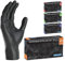 ARNOMED Guanti monouso nero extra forti, guanti in nitrile L, guanti nitrile spessorati 50%, 100 pezzi/scatola, guanti nitrile senza polvere, guanti monouso nitrile senza lattice, taglie S, M, L & XL