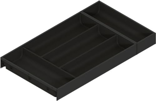 Blum AMBIA-LINE Besteckeinsatz/Besteckkasten, Breite 300mm Länge 524mm, mit Softtouch Oberfläche, Carbonschwarz Matt, 1 Stück, Küchen Organizer
