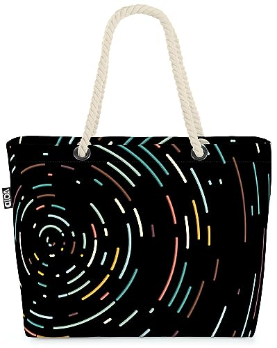 VOID Universum Wirbel Sterne Strandtasche Shopper 58x38x16cm 23L XXL Einkaufstasche Tasche Reisetasche Beach Bag