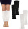Deepton 2 Pairs Knit Leg Warmers For Women, Solid Color White and Black Leg Warmers, Crochet Knee Boots Ankle Warmers, Women's Leg Warmers for Women and Girls (Black/White)