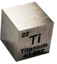 Würfel aus Metallelementen – Set mit lasergravierten Dichtewürfeln für eine Sammlung des Periodensystems von Elementen (1, Titan)