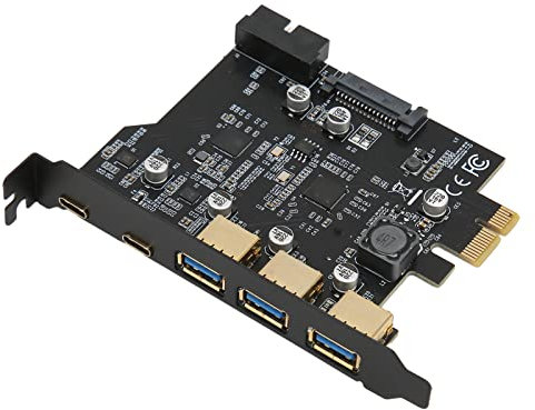 Carte PCIe USB C - Adaptateur D'extension 5 Ports (3 USB 3.0, 2 Type C) Avec Thunderbolt Pour PC de Bureau