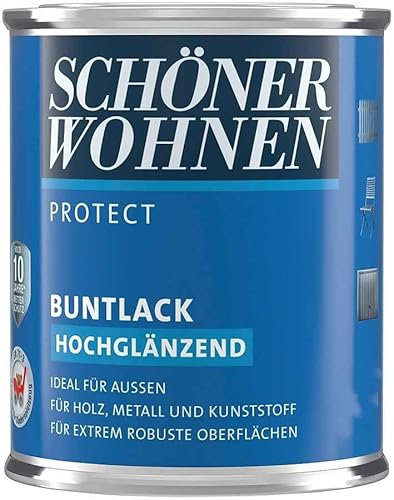 Schöner Wohnen Protect Buntlack Hochglänzend 375 ml Farbwahl, Farbe:Ral 7593 Erdbraun
