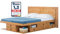 Bett mit Stauraum 180x200 + Platzsparendes Kopfteil + Lattenrost: Set Bali Oak. Doppelbett mit Bettkasten u. Ultra dünnes Kopfteil. Möbel aus Kiefer Massivholz