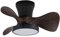 wonderlamp - Ventilador de techo pequeño ø56cm LED Merial Negro+Roble CCT 3000-4000-6000K 20W con Temporizador y Mando