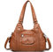 LUXCAELY Retro Hobo Tasche für Damen, Handtaschen aus PU Leder mit Abnehmbarem Schultergurt – für Arbeit, Reisen, Einkaufen und Alltag - Braun