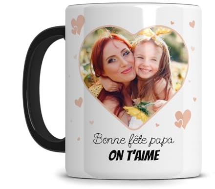 L'épicerie Chérie Mug Personnalisé photo et texte ORIGINAL STARMUG LOVE Cadeau Fête des Mères et Fête des Grands Mères - Maman et mamie - Anniversaire femme- Céramique 330ml (Beige)